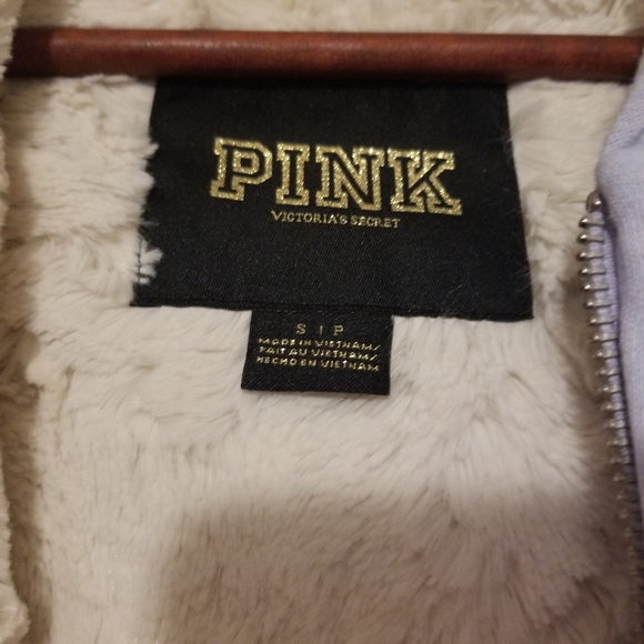 Pink Victoria's secret bling lined hoodie sz S - Picture 3 of 4